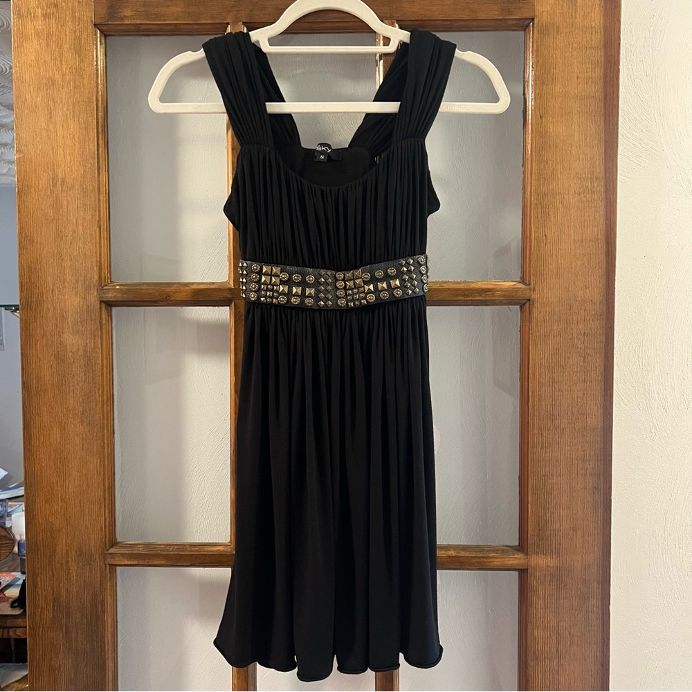 Sky Elegant Black Bohemian-Inspired Dress Size S